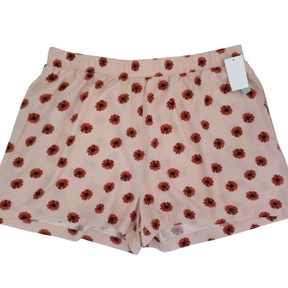 Abound Womens Pink Floral Print Elastic Waist Shorts Plus Size 1X - Picture 2 of 6